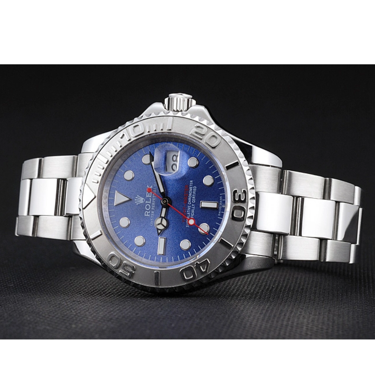 Good Copy Rolex Watches Rolex Stainless Dial Bracelet Case Swiss And Steel Blue Yacht-Master 0804